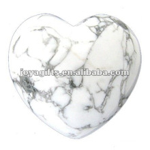 Puffy Heart shaped howlite stone 35MM